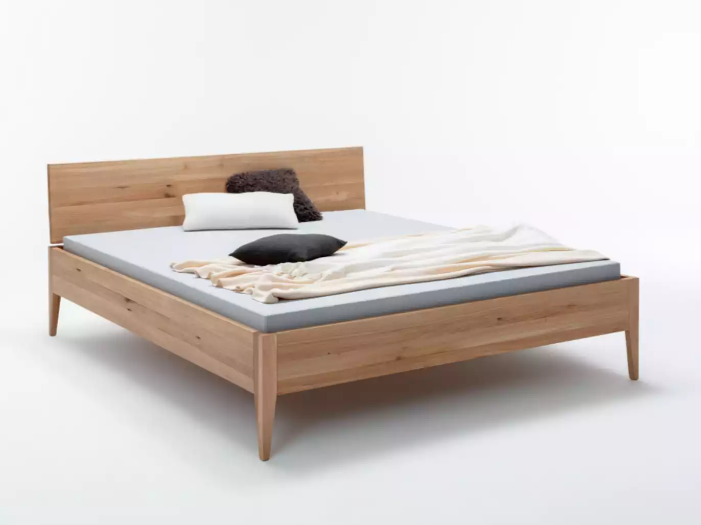 Minimalistisch wild eiken bed in Scandinavische stijl | Bergen - Massief Houten Bed