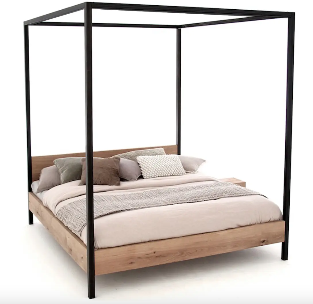 Massief Eiken Hemelbed Smits Metalen bed 160 200