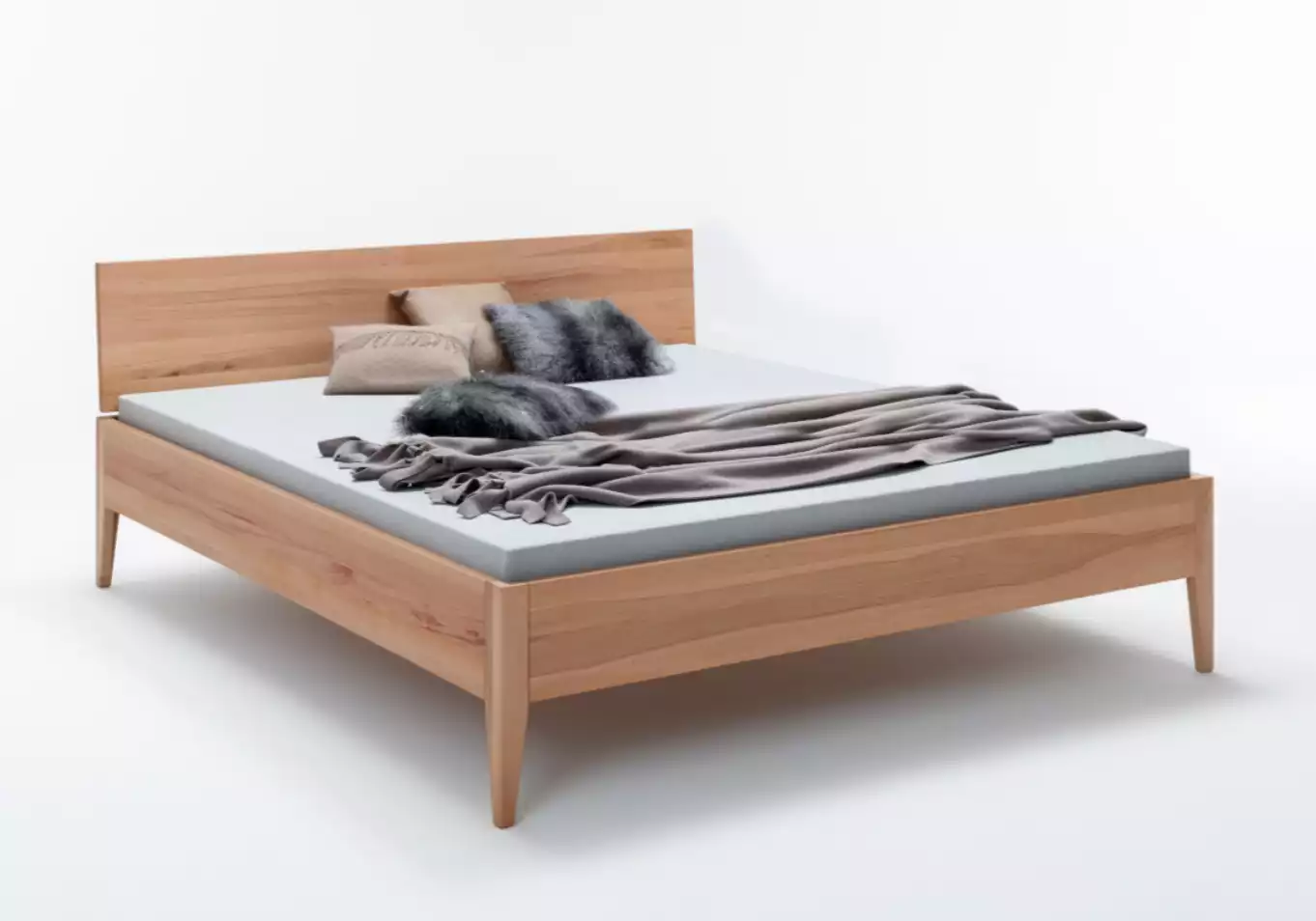 Minimalistisch kernbeuken bed in Scandinavische stijl | Lund - Massief Houten Bed
